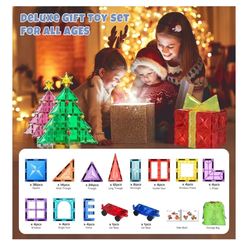 Meuzhen Colorful 120 Magnetic Building Blocks Set With Book Of Ideas - Picture 6 of 8